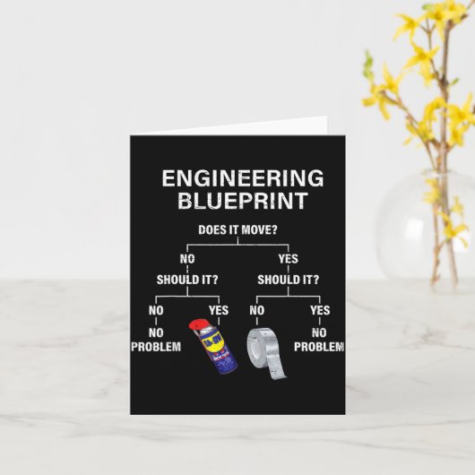 My Engineering Blueprint - Funny Engineer  カード (黄色い花)