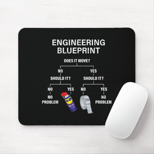 My Engineering Blueprint - Funny Engineer  マウスパッド (マウス)