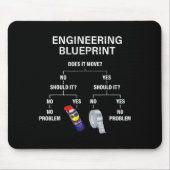 My Engineering Blueprint - Funny Engineer マウスパッド (正面)