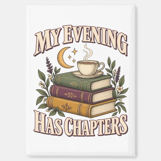 My Evening Has Chapters 本と紅茶 マグネット (正面)