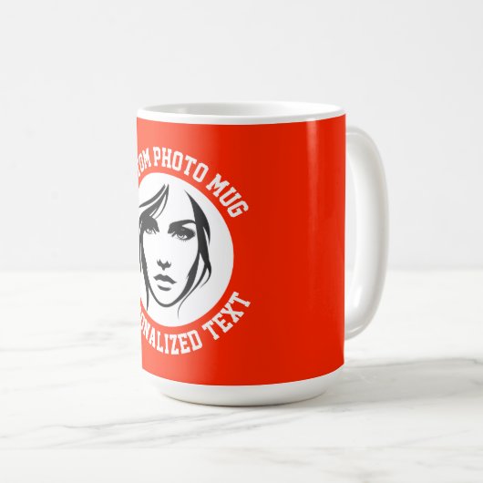 My Face on a BRIGHT RED Large Custom Mug コーヒーマグカップ (正面右)