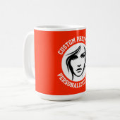 My Face on a BRIGHT RED Large Custom Mug コーヒーマグカップ (正面左)