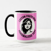 My Face on a CARNATION PINK Large Custom Combo Mug マグカップ (左)