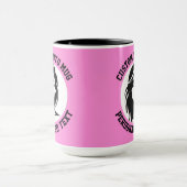 My Face on a CARNATION PINK Large Custom Combo Mug マグカップ (中央)