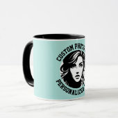 My Face on a Custom Combo Mug TURQUOISE GREEN マグカップ (正面左)