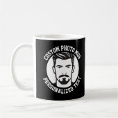 My Face on a Custom Mug BLACK コーヒーマグカップ (左)