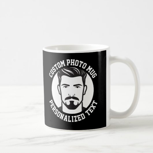 My Face on a Custom Mug BLACK コーヒーマグカップ (右)