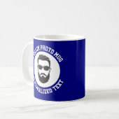 My Face on a Custom Mug NAVY BLUE コーヒーマグカップ (正面左)