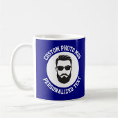 My Face on a Custom Mug NAVY BLUE コーヒーマグカップ (左)