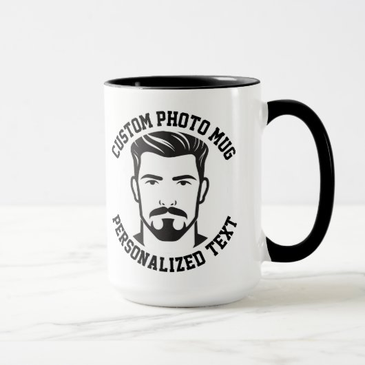 My Face on a Large Custom Combo Mug COLLEGE Text マグカップ (右)