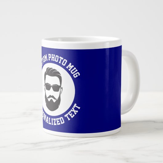 My Face on a NAVY BLUE Custom Giant Mug ジャンボコーヒーマグカップ (正面右)