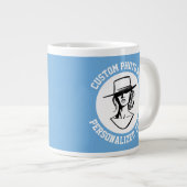 My Face on a POWDER BLUE Custom ジャンボコーヒーマグカップ (正面右)