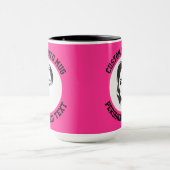 My Face on a STRAWBERRY PINK Large Custom Combo マグカップ (中央)