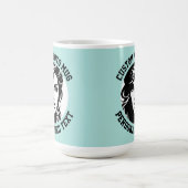 My Face on a TURQUOISE GREEN Large Custom コーヒーマグカップ (中央)