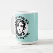 My Face on a TURQUOISE GREEN Large Custom コーヒーマグカップ (正面左)