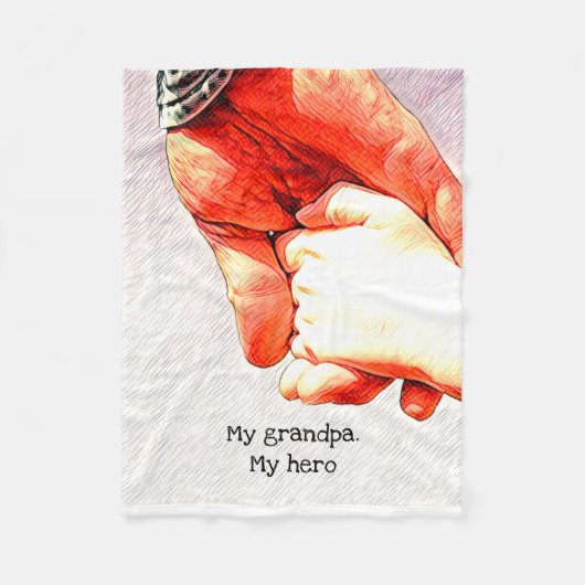 My Father My Hero Father's Day Design フリースブランケット (正面)