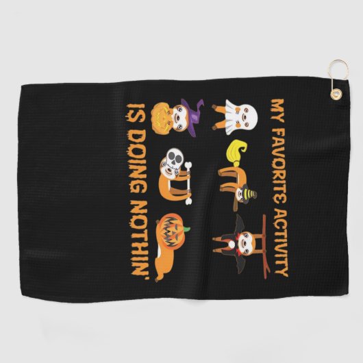 My Favorite Activity Is Doing Nothin' Retro Sloth  ゴルフタオル (横)