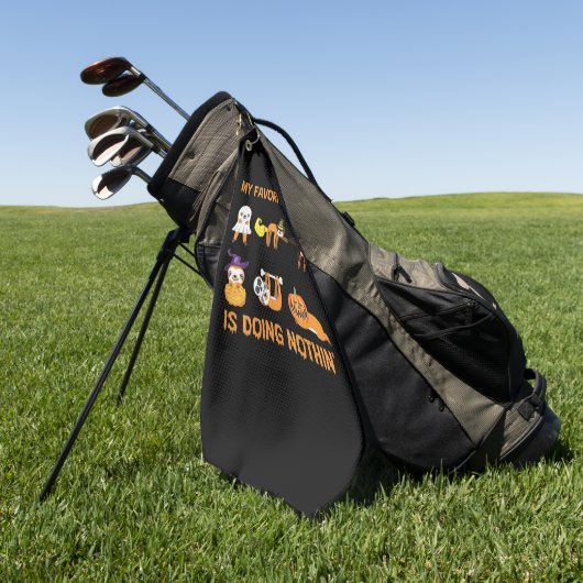 My Favorite Activity Is Doing Nothin' Retro Sloth  ゴルフタオル (グリーン)