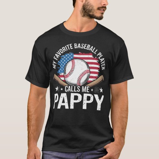 My Favorite Baseball Player Calls Me Pappy Usa Fla Tシャツ (正面)