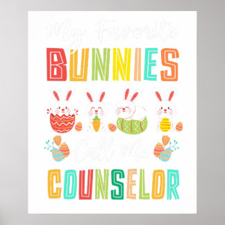 my favorite bunnies call me counselor, retro, vint ポスター