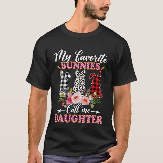 My Favorite Bunnies Call Me Daughter Easter Leopar Tシャツ (正面)