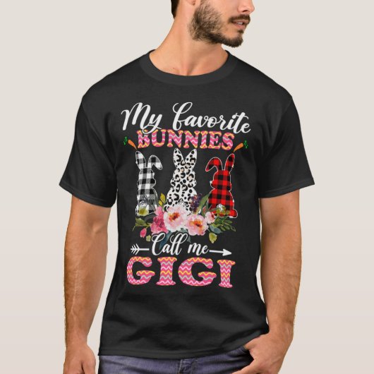 My Favorite Bunnies Call Me Gigi Easter Leopard Tシャツ (正面)