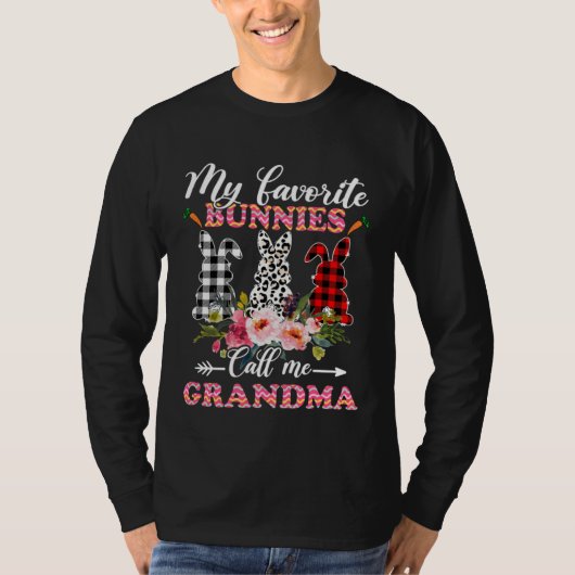 My Favorite Bunnies Call Me Grandma Easter Leopard Tシャツ (正面)