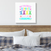 My Favorite Bunnies Call Me Grandma Shirt Cute Eas キャンバスプリント (インサイチュ (寝室))