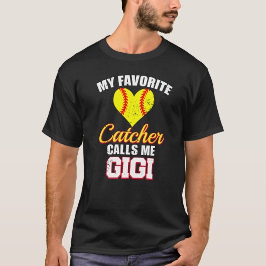My Favorite Catcher Calls Me Gigi Catcher Softball Tシャツ (正面)