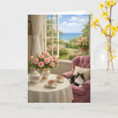 My Favorite Chair , Cat Blank Card  カード (黄色い花)