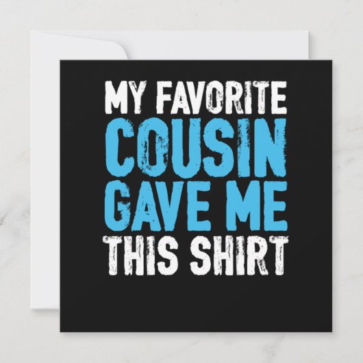 My Favorite Cousin Sister Brother Aunt Uncle Gift 招待状 (正面)