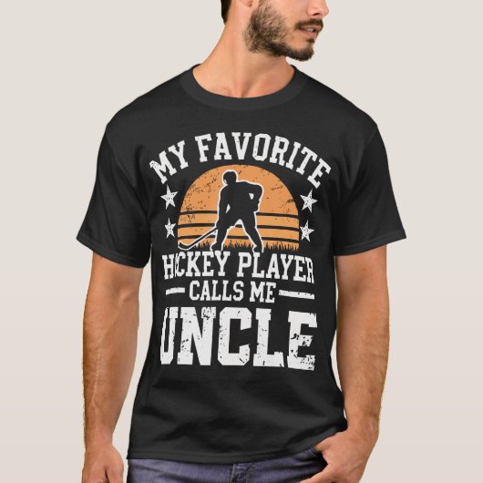My Favorite Hockey Player Calls Me Uncle Retro Tシャツ (正面)