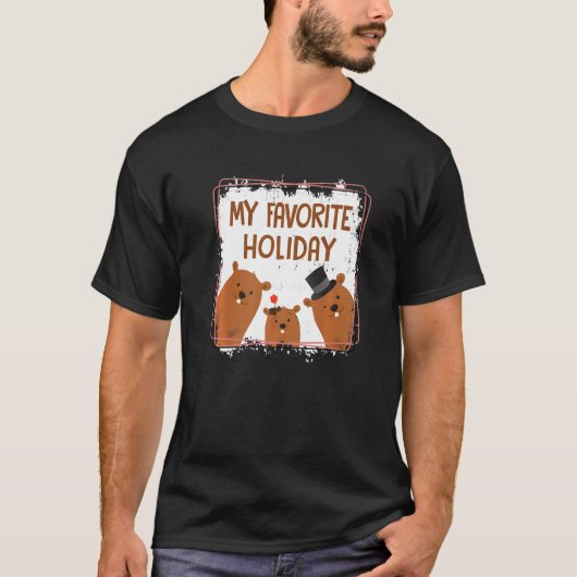 My Favorite Holiday Ground Hog Groundhog Family 20 Tシャツ (正面)