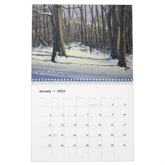 My Favorite Paintings – 2026 Calendar カレンダー (1月 2026)