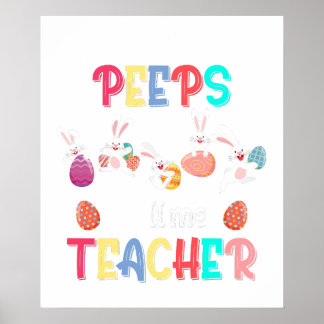 my favorite peeps call  me teacher, retro, vintage ポスター