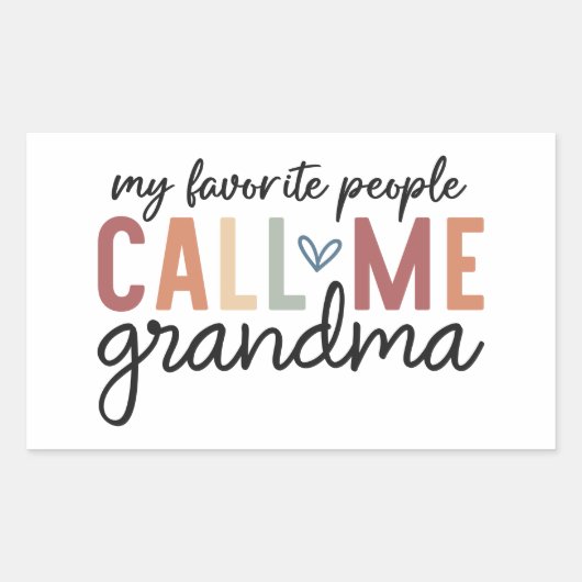 My Favorite People Call Me Grandma 長方形シール (正面)