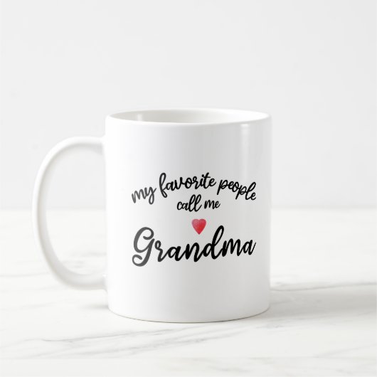 My Favorite People Call Me Grandma Heart Gift コーヒーマグカップ (左)