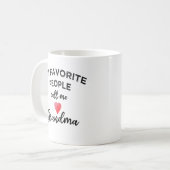 My Favorite People Call Me Grandma heart grandkids コーヒーマグカップ (正面左)