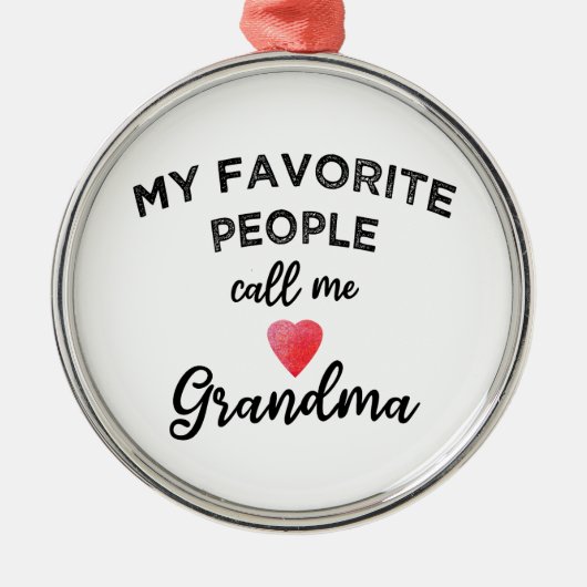 My Favorite People Call Me Grandma heart grandkids メタルオーナメント (正面)