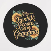 My Favorite People Call Me Grandma Mother's Day ラベル (デザイン1)