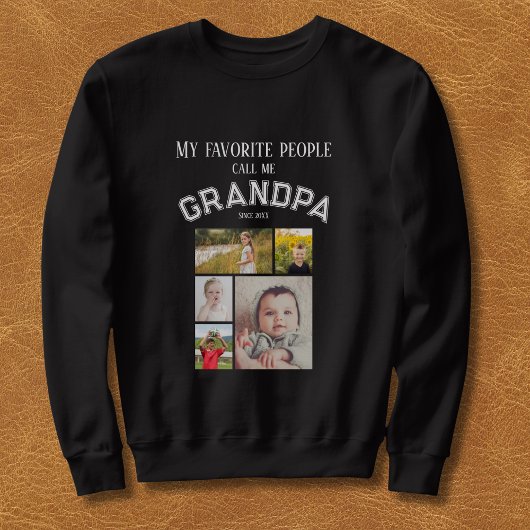 My Favorite People Call Me Grandpa Photo Grid スウェットシャツ