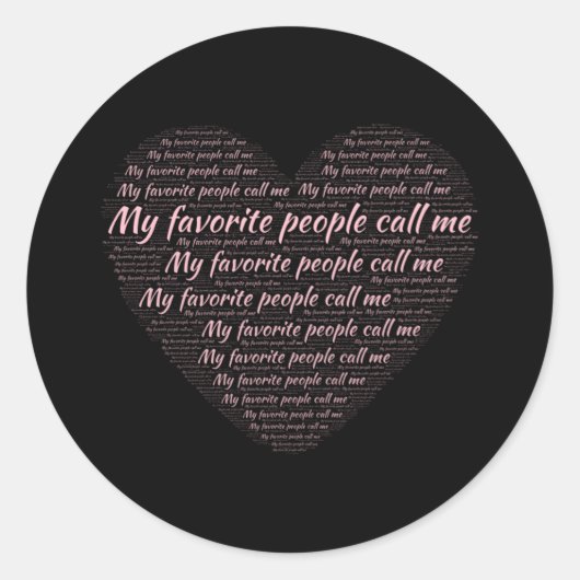 My Favorite People Call Me Heart Word Cloud ラウンドシール (正面)