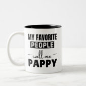 My Favorite People Call Me Pappy Funny Grandpa ツートーンマグカップ (左)