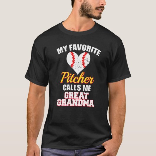 My Favorite Pitcher Calls Me Great Grandma Basebal Tシャツ (正面)