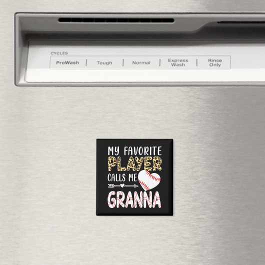 My Favorite Player Calls Me Gr Baseball Leopard  マグネット (インサイチュ (食洗機))