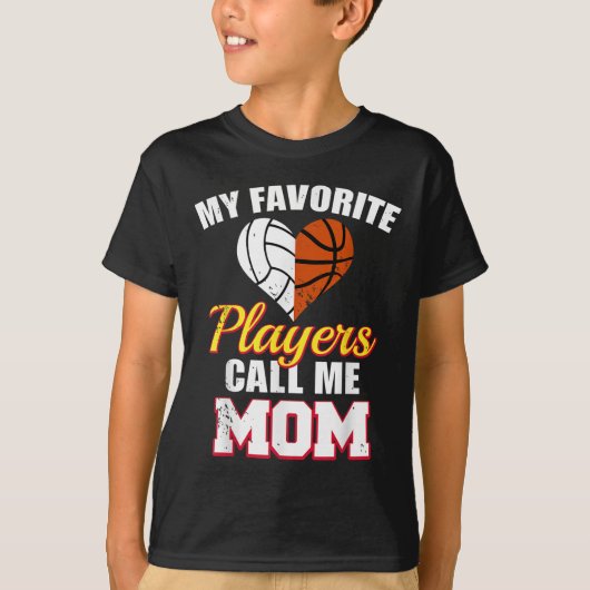 My Favorite Players Call Me Mom Volleyball Basketb Tシャツ (正面)