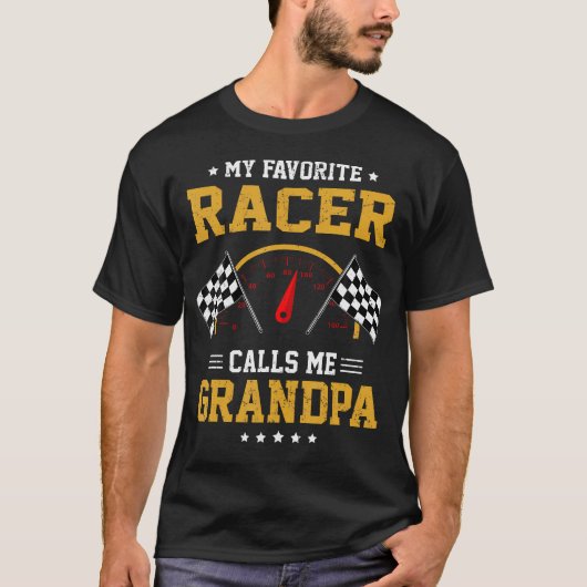 My Favorite Racer Calls Me Grandpa Racing Car Fami Tシャツ (正面)