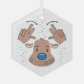 My favorite Reindeer in Sign Language ガラスオーナメント (正面)