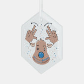 My favorite Reindeer in Sign Language ガラスオーナメント (正面左)