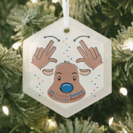 My favorite Reindeer in Sign Language ガラスオーナメント